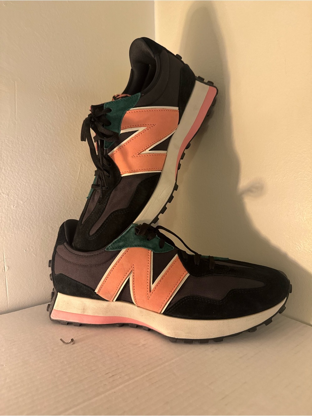 New Balance 327 CHINESE NEW YEAR BlackPink Sneakers with Coral and Green Accents